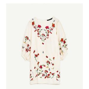 Zara Cotton Long Sleeve Floral Dress